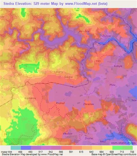 Elevation Of Stedra Czech Republic Elevation Map Topography Contour