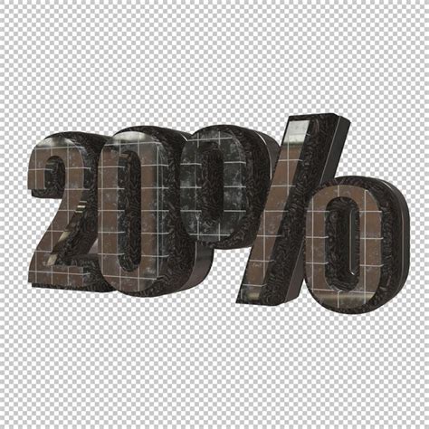 20 Por Ciento Render 3d Archivo PSD Premium