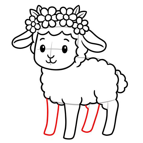 easy drawing lamb