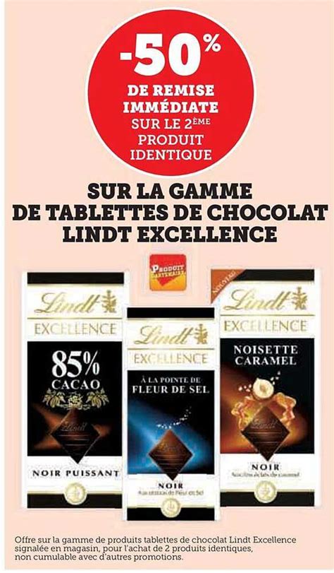 Promo La Gamme De Tablettes De Chocolat Lindt Excellence Chez Hyper U