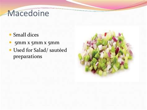 Macedoine Of Vegetables - Preparation Methods Lessons Blendspace - A ...