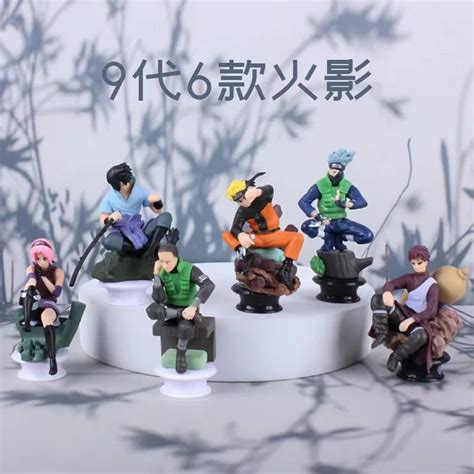 6pcs Set Anime Naruto Chess Version Kakashi Shikamaru Sasuke Manga