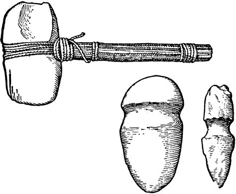 Neolithic Implements Stone Mallets Clipart Etc