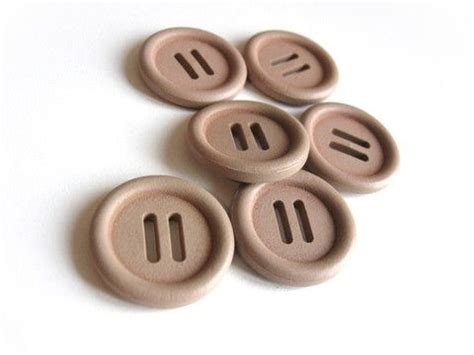 1 Inch Wooden Buttons Beige Buckle Buttons 25mm Set Of 6 Etsy