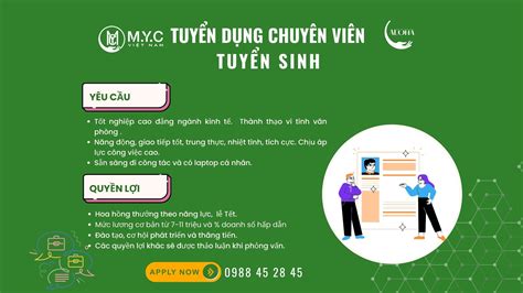 TuyỂn DỤng ChuyÊn ViÊn TuyỂn Sinh M Y C Việt Nam