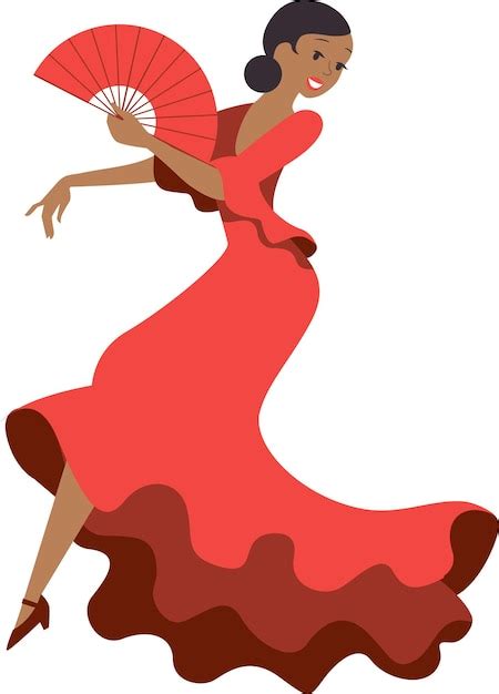 Premium Vector Woman Dancing Flamenco In Spanish Traditional Dress