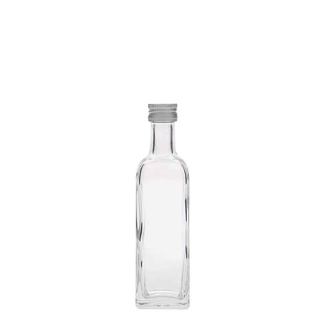 Bouteille en verre 60 ml Marasca carrée bouchage PP 18 60 00