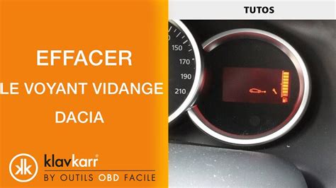 TUTO Remise à zéro compteur révision et voyant vidange Dacia Sandero