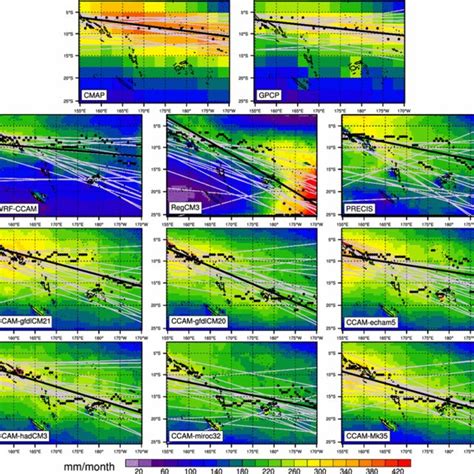 Present Mean DJF Precipitation Mm Month 19812000 The Black Dots