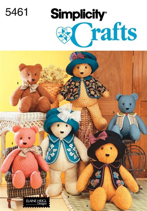 Simplicity Sewing Pattern 5461 Crafts One Size Teddy Bear Sewing