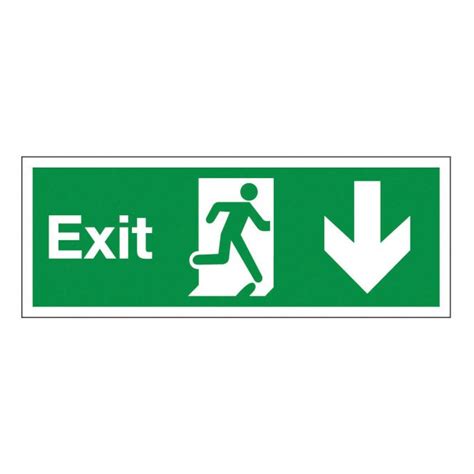 Exit Arrow Down Safety Signs Signs Fire Signs Emergency Exit Signs