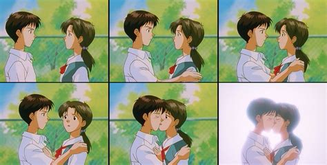 Neon Genesis Evangelion Shinji And Misato Kiss