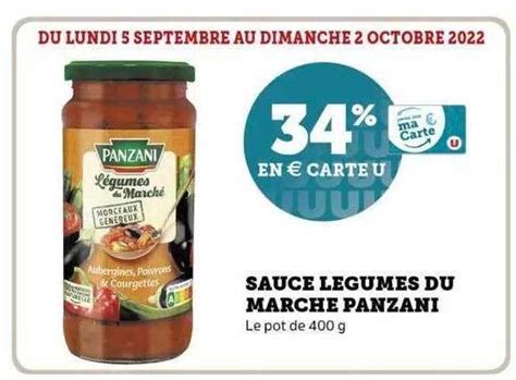 Promo Sauce légumes du marché panzani chez Super U