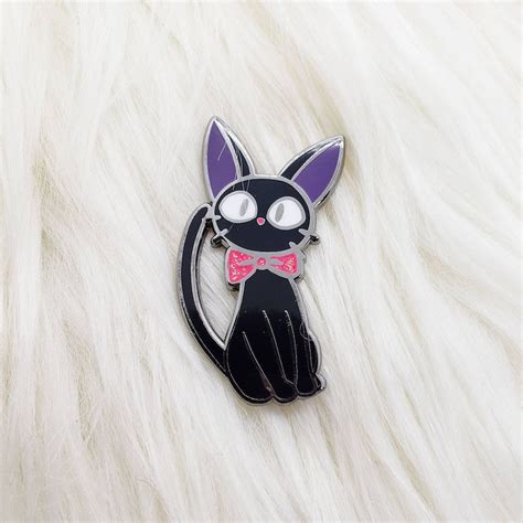 Jiji Black Cat Kitty Enamel Pin Etsy