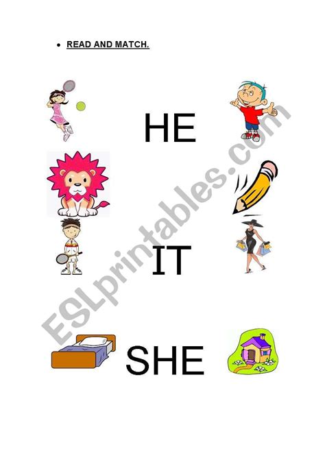 He She It Esl Worksheet By Animac