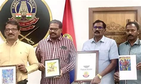 Idol Wing Of Tamil Nadu Police Awarded Digital Medals To Top Team Members