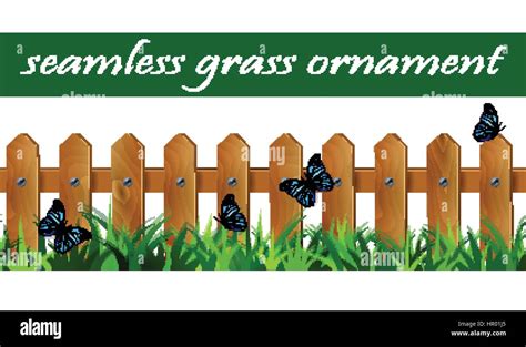 Green Grass Seamless Fence Stock Vector Image Art Alamy