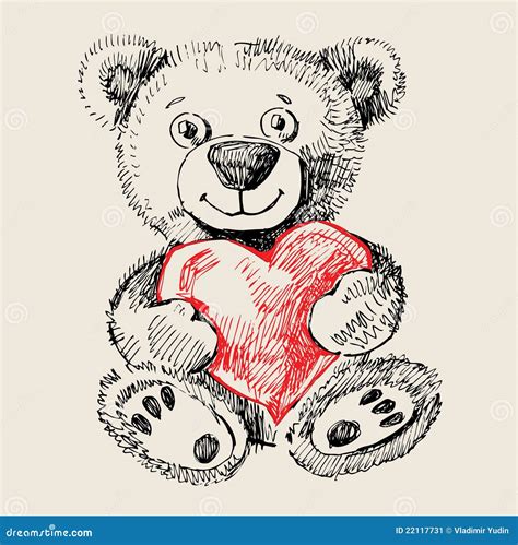 Hand Drawn Teddy Bear Stock Vector Illustration Of Shape 22117731