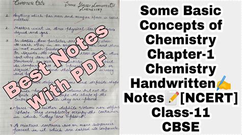 Some Basic Concept Of Chemistry Handwritten Notes For 11th 60 Off