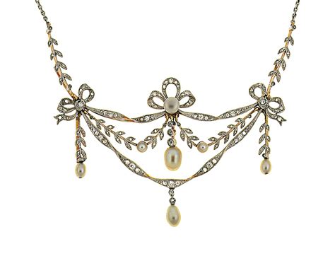 A Belle Epoque Pearl And Diamond Necklace Christie S