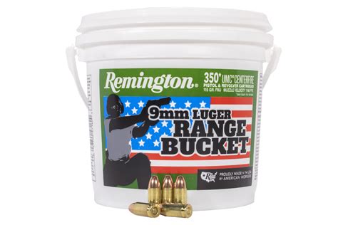 Remington 9mm 115 Gr Fmj 350 Rounds In Range Bucket Vance Outdoors