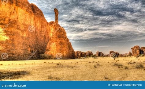 Abstract Rock Formation At Plateau Ennedi Aka Spire Chad Imagem De