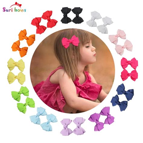 12 Pairsset Suri Bows Bowknot Hair Clips For Baby Girls Toddler