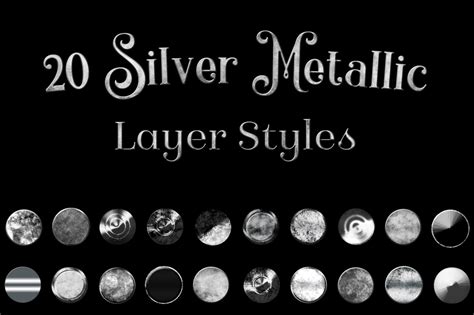 20 Silver Metallic Layer Styles for Photoshop By Sapphire X Designs ...