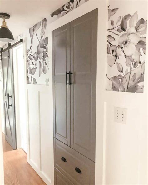 Gray And White Hallway Showcases Floral Wallpaper Soul Lane