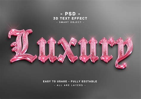 Premium Psd Luxury 3d Pink Glitter Text Style Effect Graphic Shapes