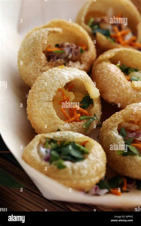 Pani Puri Indian Street Food Golgappe Chat Item India Stock Photo