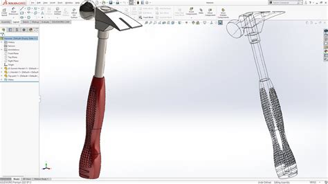 Design Hammer In Solidworks Lofted Boss Base And Flex Feature