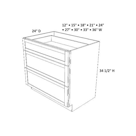 DB24 Versa Shaker Drawer Base Cabinet RTA RTA Kitchen Cabinets