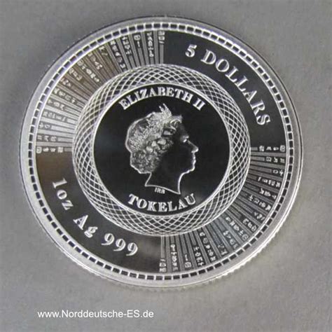 Tokelau 1 Oz Silber 5 Dollars Vivat Humanitas Teilvergoldet 2020 NES