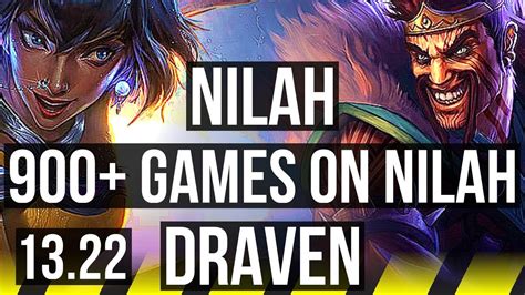 NILAH Senna Vs DRAVEN Rakan ADC 900 Games Godlike KR Master