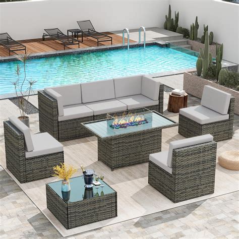 Amazon UIXE Outdoor Patio Furniture Sets With Propane Fire Pit