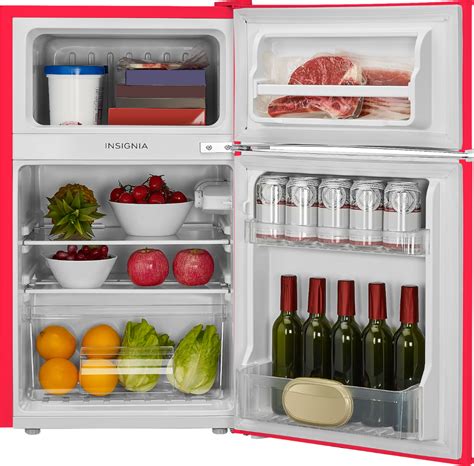 Insignia Retro Cu Ft Mini Fridge With Top Freezer Red Ns