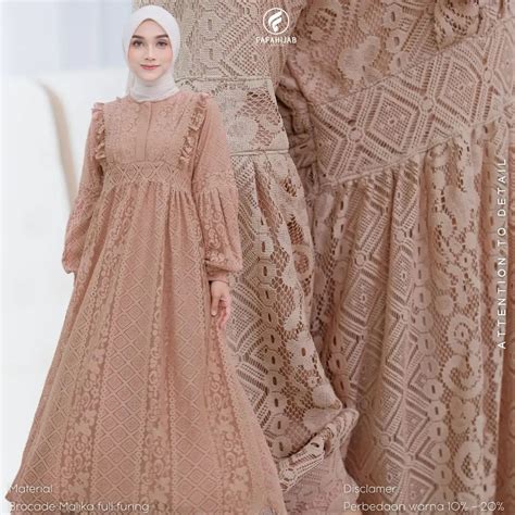 Model Gamis Brokat Kombinasi Yang Modern Dan Anggun Updated