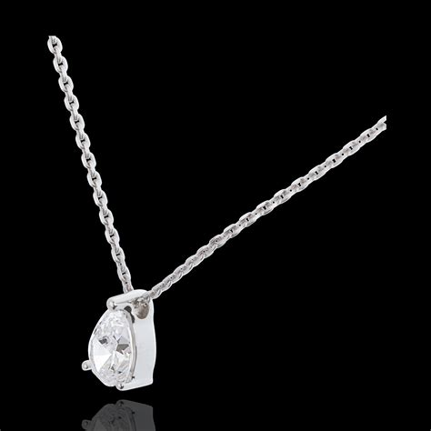 Collier Larme Diamant Or Blanc Carats Carats Bijoux Edenly