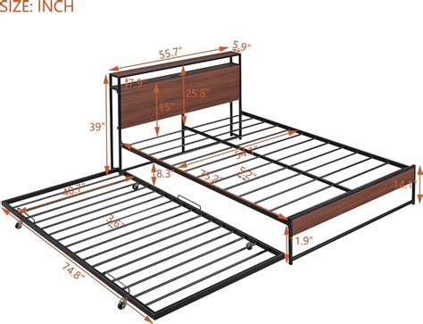 Cama De Plataforma De Tama O Matrimonial Con Nido De Tama O Individual