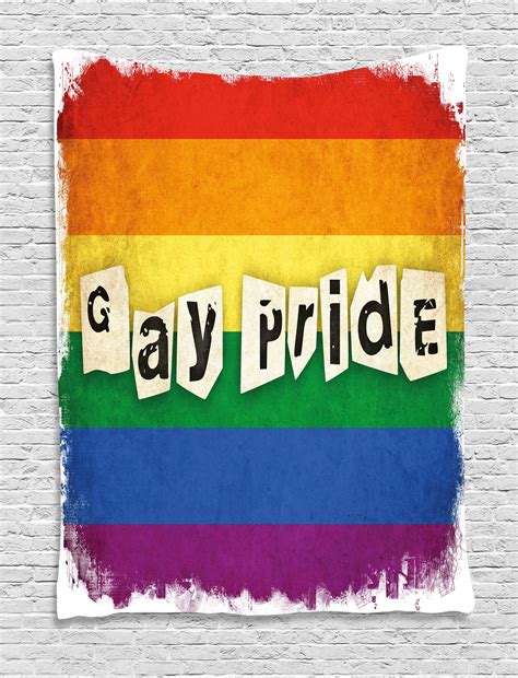 Pride Decorations Tapestry Dated Aged Rainbow Flag With Gay Pride