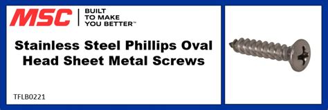 Stainless Steel Phillips Oval Head Sheet Metal Screws Msc