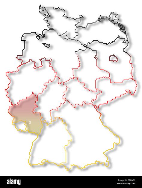 Political Map Of Germany With The Several States Where Rhineland