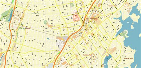 Yonkers New York Us Pdf Vector Map High Detailed Street Map Editable