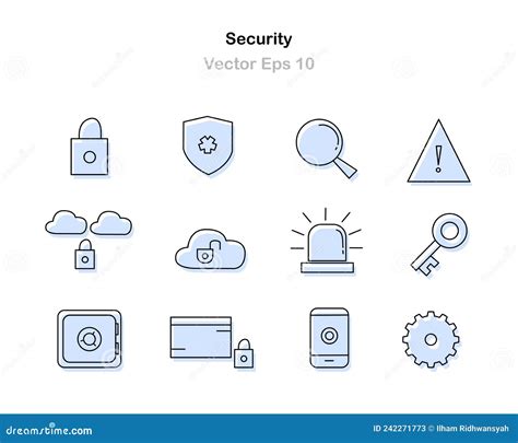 Iconos De Seguridad Conjunto Vector De Agrupamiento Ilustración Del Vector Ilustración De