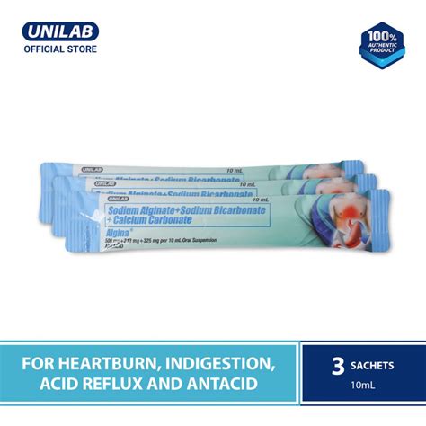 Algina 10mg 3s For Heartburn And Indigestion, For Acid Reflux; Antacid ...