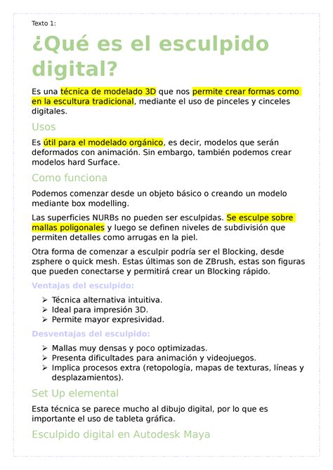 Modelado D Modulo Texto Qu Es El Esculpido Digital Es Una