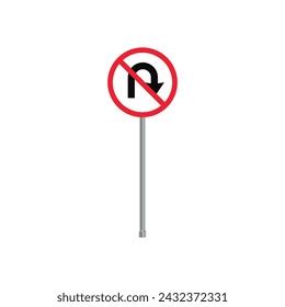 No Right U Turn Traffic Sign Stock Vector Royalty Free 2432372331