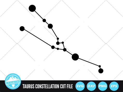 Taurus Zodiac Constellation Svg Zodiac Stars Cut File Star Sign By