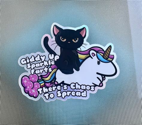 Giddy Up Sparkle Farts Unicorn Holographic Sticker Etsy